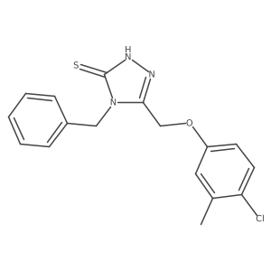 4-Benzyl-5-((4-chloro-3-methylphenoxy)methyl)-4H-1,2,4-triazole-3-thiol结构式