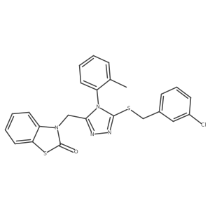 3-((5-((3-chlorobenzyl)thio)-4-(o-tolyl)-4H-1,2,4-triazol-3-yl)methyl)benzo[d]thiazol-2(3H)-one Structure