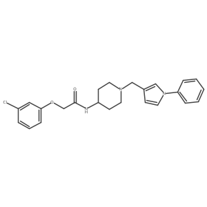 2-(3-chlorophenoxy)-N-{1-[(1-phenyl-1H-pyrrol-3-yl)methyl]piperidin-4-yl}acetamide结构式