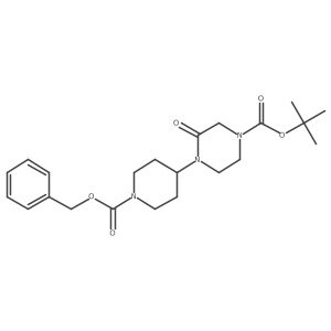 Tert-butyl 3-oxo-4-(1-phenylmethoxycarbonylpiperidin-4-yl)piperazine-1-carboxylate结构式