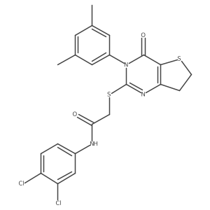 N-(3,4-dichlorophenyl)-2-((3-(3,5-dimethylphenyl)-4-oxo-3,4,6,7-tetrahydrothieno[3,2-d]pyrimidin-2-yl)thio)acetamide结构式
