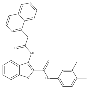 N-(3,4-dimethylphenyl)-3-[2-(naphthalen-1-yl)acetamido]-1-benzofuran-2-carboxamide结构式