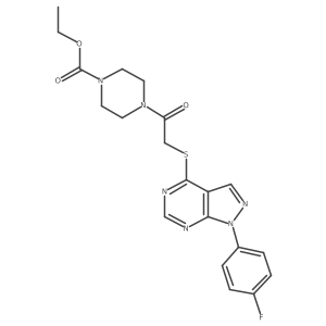 ethyl 4-[2-[1-(4-fluorophenyl)pyrazolo[3,4-d]pyrimidin-4-yl]sulfanylacetyl]piperazine-1-carboxylate Structure