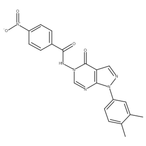 N-(1-(3,4-dimethylphenyl)-4-oxo-1H-pyrazolo[3,4-d]pyrimidin-5(4H)-yl)-4-nitrobenzamide结构式