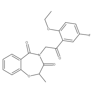 4-[2-(2-ethoxy-5-fluorophenyl)-2-oxoethyl]-2-methyl-1,4-benzoxazepine-3,5(2H,4H)-dione结构式
