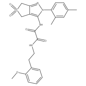 N1-(2-(2,4-dimethylphenyl)-5,5-dioxido-4,6-dihydro-2H-thieno[3,4-c]pyrazol-3-yl)-N2-(2-methoxyphenethyl)oxalamide结构式