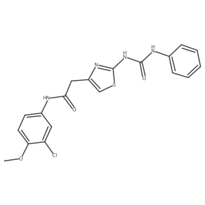 N-(3-chloro-4-methoxyphenyl)-2-(2-(3-phenylureido)thiazol-4-yl)acetamide Structure