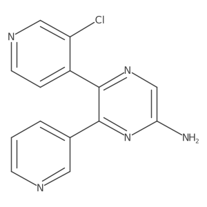 5-(3-Chloropyridin-4-yl)-6-pyridin-3-ylpyrazin-2-amine结构式