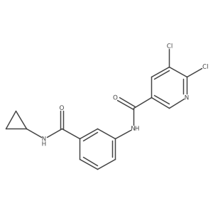 5,6-dichloro-N-[3-(cyclopropylcarbamoyl)phenyl]pyridine-3-carboxamide结构式