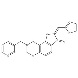(Z)-2-(furan-2-ylmethylene)-8-(pyridin-3-ylmethyl)-8,9-dihydro-2H-benzofuro[7,6-e][1,3]oxazin-3(7H)-one结构式