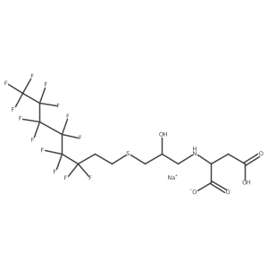 Sodium (2S)-3-carboxy-2-({2-hydroxy-3-[(3,3,4,4,5,5,6,6,7,7,8,8,8-tridecafluorooctyl)sulfanyl]propyl}amino)propanoate结构式