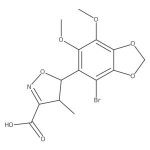 5-(4-Bromo-6,7-dimethoxy-1,3-benzodioxol-5-yl)-4-methyl-4,5-dihydro-1,2-oxazole-3-carboxylic acid Structure