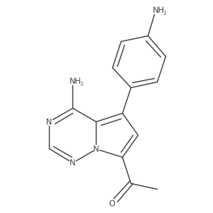 1-[4-Amino-5-(4-aminophenyl)pyrrolo[2,1-f][1,2,4]triazin-7-yl]ethanone Structure
