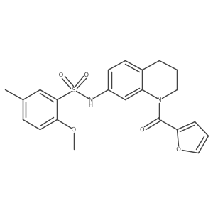 N-[1-(furan-2-carbonyl)-1,2,3,4-tetrahydroquinolin-7-yl]-2-methoxy-5-methylbenzene-1-sulfonamide结构式