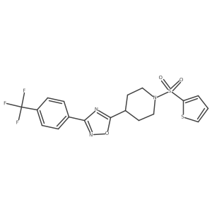 1-(Thiophene-2-sulfonyl)-4-{3-[4-(trifluoromethyl)phenyl]-1,2,4-oxadiazol-5-yl}piperidine结构式