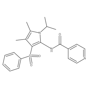 N-[4,5-dimethyl-3-(phenylsulfonyl)-1-(propan-2-yl)-1H-pyrrol-2-yl]pyridine-4-carboxamide结构式