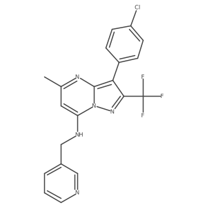 3-(4-chlorophenyl)-5-methyl-N-(pyridin-3-ylmethyl)-2-(trifluoromethyl)pyrazolo[1,5-a]pyrimidin-7-amine Structure