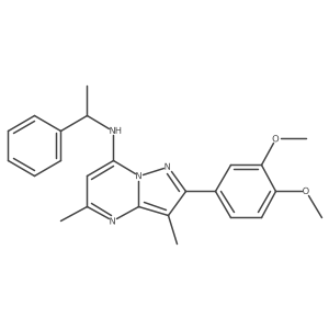 2-(3,4-dimethoxyphenyl)-3,5-dimethyl-N-(1-phenylethyl)pyrazolo[1,5-a]pyrimidin-7-amine结构式
