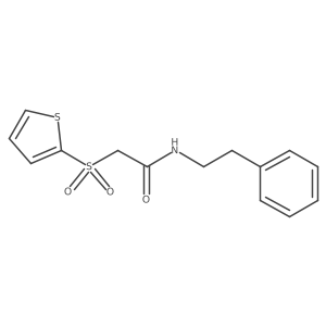 N-(2-phenylethyl)-2-(thiophen-2-ylsulfonyl)acetamide结构式