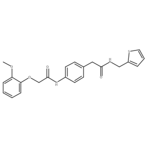 2-(2-methoxyphenoxy)-N-[4-({[(thiophen-2-yl)methyl]carbamoyl}methyl)phenyl]acetamide Structure