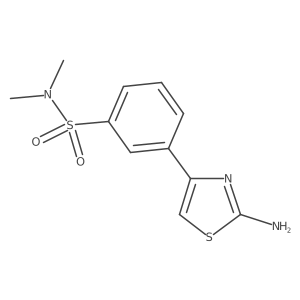 3-(2-amino-1,3-thiazol-4-yl)-N,N-dimethylbenzene-1-sulfonamide结构式