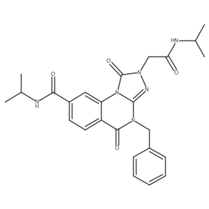 CC(C)NC(=O)Cn1nc2n(Cc3ccccc3)c(=O)c3ccc(C(=O)NC(C)C)cc3n2c1=O结构式