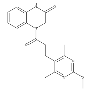 4-{3-[4,6-Dimethyl-2-(methylsulfanyl)pyrimidin-5-yl]propanoyl}-1,2,3,4-tetrahydroquinoxalin-2-one结构式
