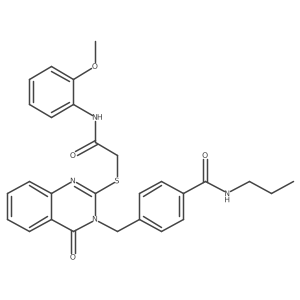 4-((2-((2-((2-methoxyphenyl)amino)-2-oxoethyl)thio)-4-oxoquinazolin-3(4H)-yl)methyl)-N-propylbenzamide Structure