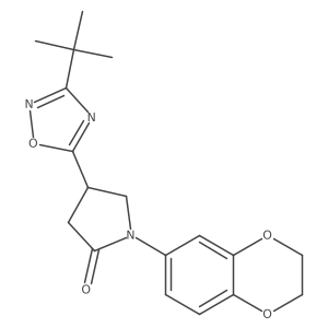4-(3-(Tert-butyl)-1,2,4-oxadiazol-5-yl)-1-(2,3-dihydrobenzo[b][1,4]dioxin-6-yl)pyrrolidin-2-one Structure
