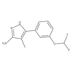 3-[3-(difluoromethoxy)phenyl]-4-methyl-1H-pyrazol-5-amine结构式