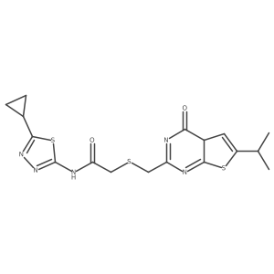 N-(5-cyclopropyl-1,3,4-thiadiazol-2-yl)-2-[(4-oxo-6-propan-2-yl-4aH-thieno[2,3-d]pyrimidin-2-yl)methylsulfanyl]acetamide Structure
