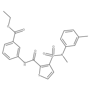 Ethyl 3-{3-[methyl(3-methylphenyl)sulfamoyl]thiophene-2-amido}benzoate结构式