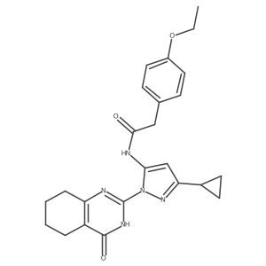 N-(3-cyclopropyl-1-(4-oxo-3,4,5,6,7,8-hexahydroquinazolin-2-yl)-1H-pyrazol-5-yl)-2-(4-ethoxyphenyl)acetamide Structure