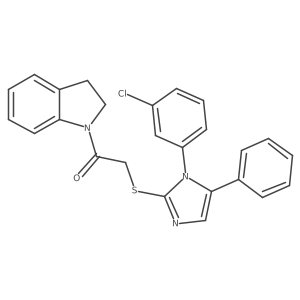 2-((1-(3-chlorophenyl)-5-phenyl-1H-imidazol-2-yl)thio)-1-(indolin-1-yl)ethanone结构式