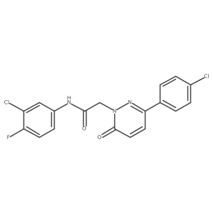 N-(3-chloro-4-fluorophenyl)-2-(3-(4-chlorophenyl)-6-oxopyridazin-1(6H)-yl)acetamide结构式