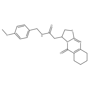 N-(4-methoxybenzyl)-2-(5-oxo-3,5,6,7,8,9-hexahydro-2H-thiazolo[2,3-b]quinazolin-3-yl)acetamide结构式