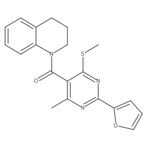 3,4-dihydro-2H-quinolin-1-yl-[2-(furan-2-yl)-4-methyl-6-methylsulfanylpyrimidin-5-yl]methanone结构式