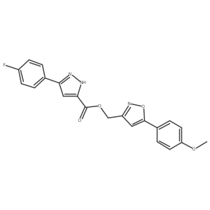 (5-(4-methoxyphenyl)isoxazol-3-yl)methyl 3-(4-fluorophenyl)-1H-pyrazole-5-carboxylate结构式