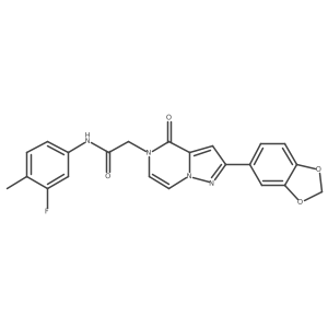2-[2-(1,3-benzodioxol-5-yl)-4-oxopyrazolo[1,5-a]pyrazin-5(4H)-yl]-N-(3-fluoro-4-methylphenyl)acetamide结构式