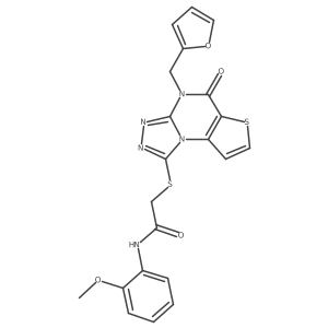 2-((4-(furan-2-ylmethyl)-5-oxo-4,5-dihydrothieno[2,3-e][1,2,4]triazolo[4,3-a]pyrimidin-1-yl)thio)-N-(2-methoxyphenyl)acetamide Structure