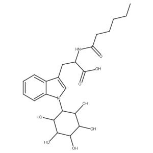 L-Tryptophan, 1-(1-deoxyinositol-1-yl)-N-(1-oxohexyl)- Structure