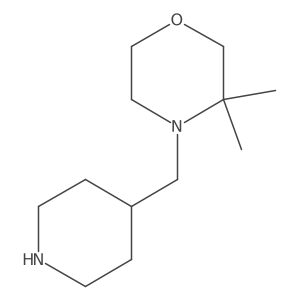 3,3-Dimethyl-4-[(piperidin-4-yl)methyl]morpholine结构式
