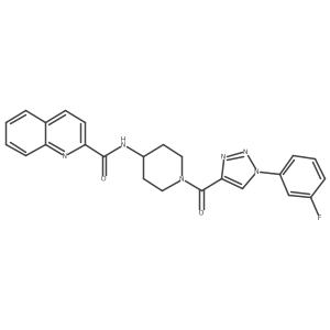 N-(1-(1-(3-fluorophenyl)-1H-1,2,3-triazole-4-carbonyl)piperidin-4-yl)quinoline-2-carboxamide Structure