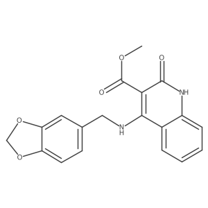 Methyl 4-((benzo[d][1,3]dioxol-5-ylmethyl)amino)-2-oxo-1,2-dihydroquinoline-3-carboxylate Structure