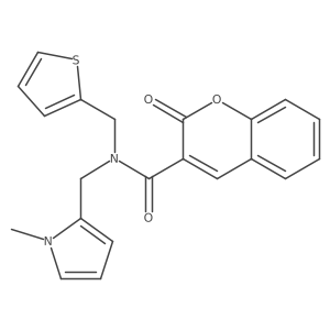 N-((1-methyl-1H-pyrrol-2-yl)methyl)-2-oxo-N-(thiophen-2-ylmethyl)-2H-chromene-3-carboxamide Structure