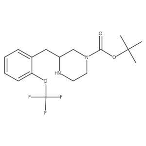 tert-Butyl (S)-3-(2-(trifluoromethoxy)benzyl)piperazine-1-carboxylate结构式