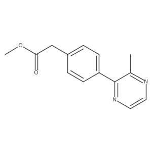 Methyl 2-[4-(3-methylpyrazin-2-yl)phenyl]acetate结构式