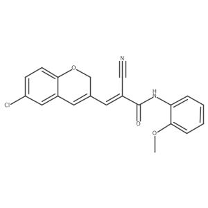 3-(6-chloro-2H-chromen-3-yl)-2-cyano-N-(2-methoxyphenyl)prop-2-enamide Structure