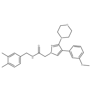N-(3,4-dimethylbenzyl)-2-(4-(3-methoxyphenyl)-3-morpholino-1H-pyrazol-1-yl)acetamide Structure