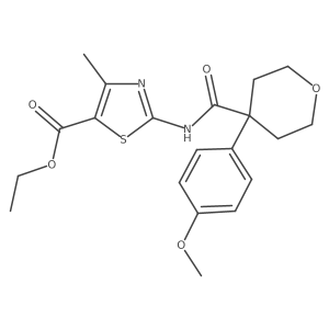 ethyl 2-({[4-(4-methoxyphenyl)tetrahydro-2H-pyran-4-yl]carbonyl}amino)-4-methyl-1,3-thiazole-5-carboxylate Structure